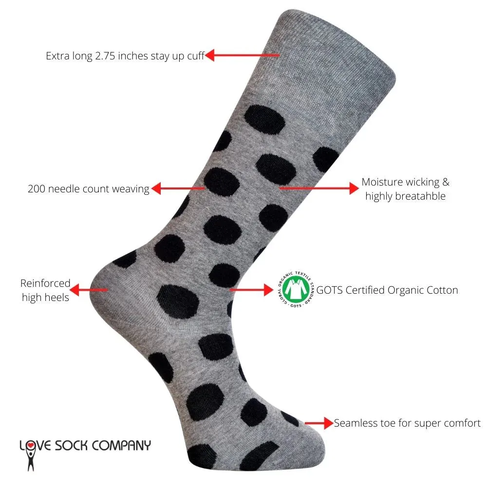 Men's Polka Dot Dress Socks - Big Polka (M)