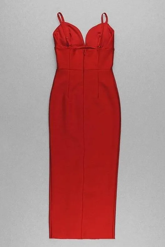 Milan Bandage Midi Dress - Lipstick Red