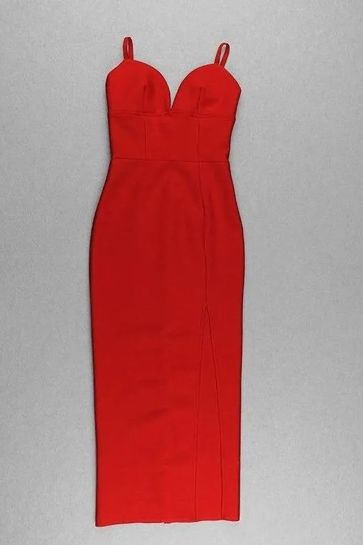 Milan Bandage Midi Dress - Lipstick Red