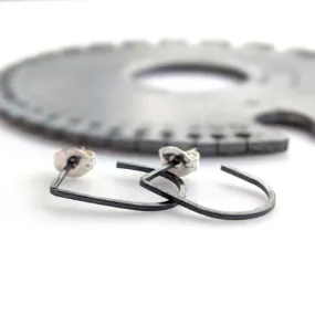 Mini Slim Hoops in Blackened Sterling Silver