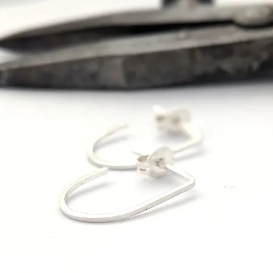 Mini Slim Hoops in Sterling Silver