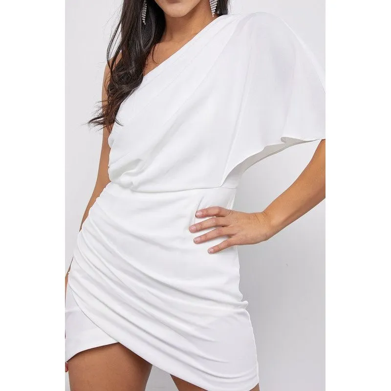 One Shoulder Wrap Dress