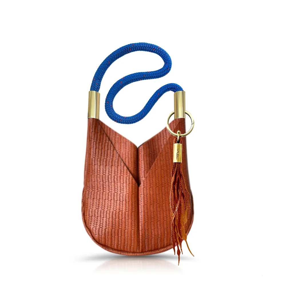 Original Wildwood Bag | Small Crossbody in Brown Basketweave Leather