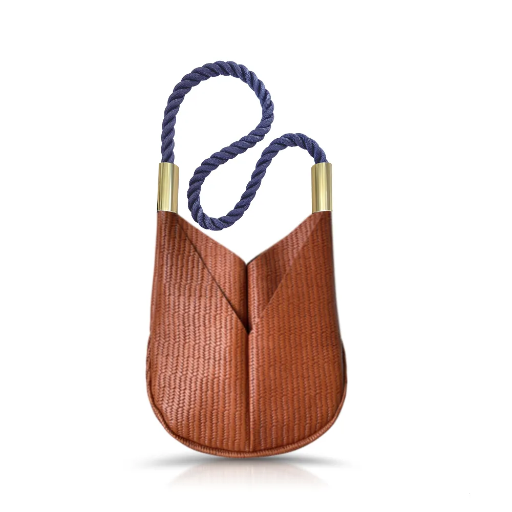 Original Wildwood Bag | Small Crossbody in Brown Basketweave Leather