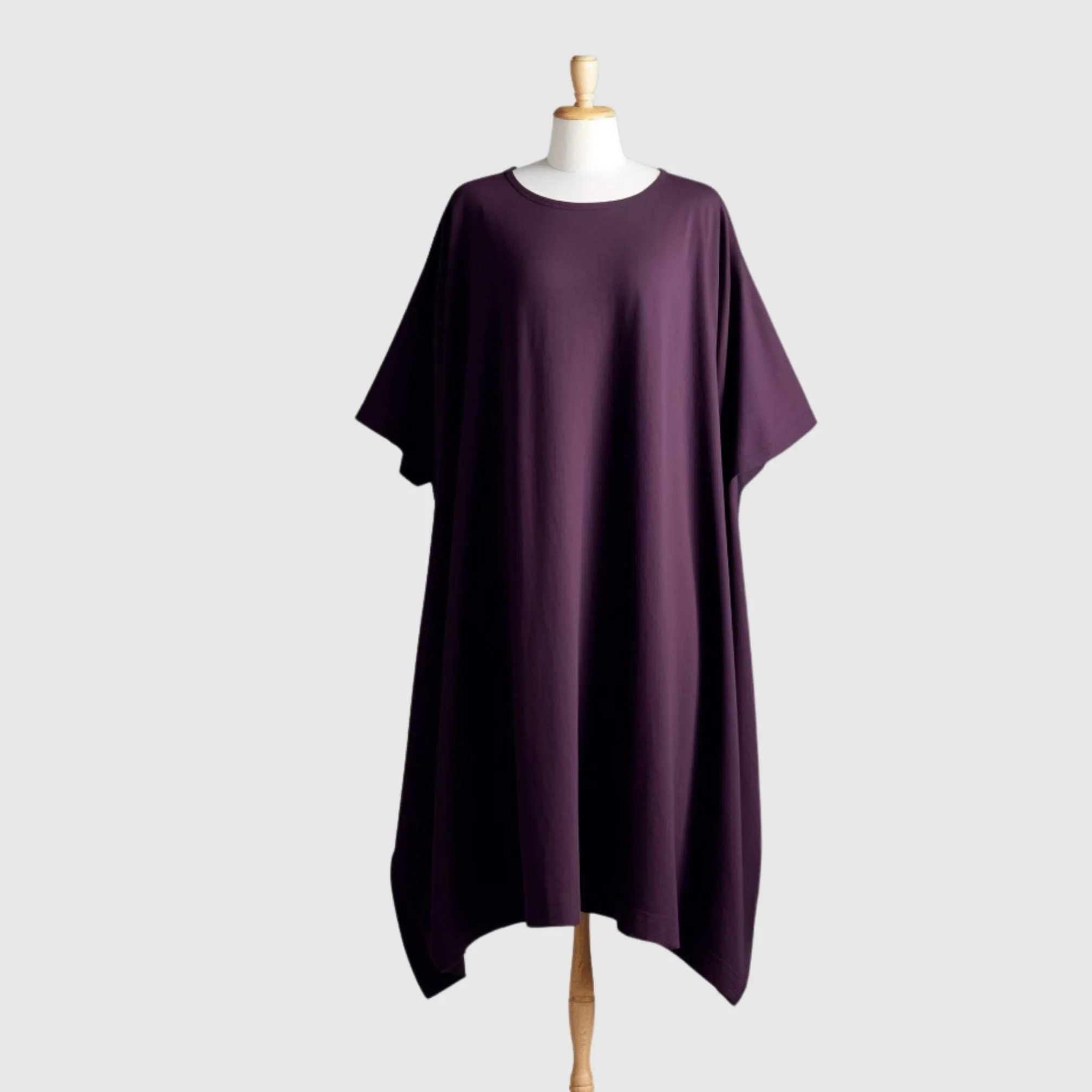 Oversized organic cotton fleece caftan dress