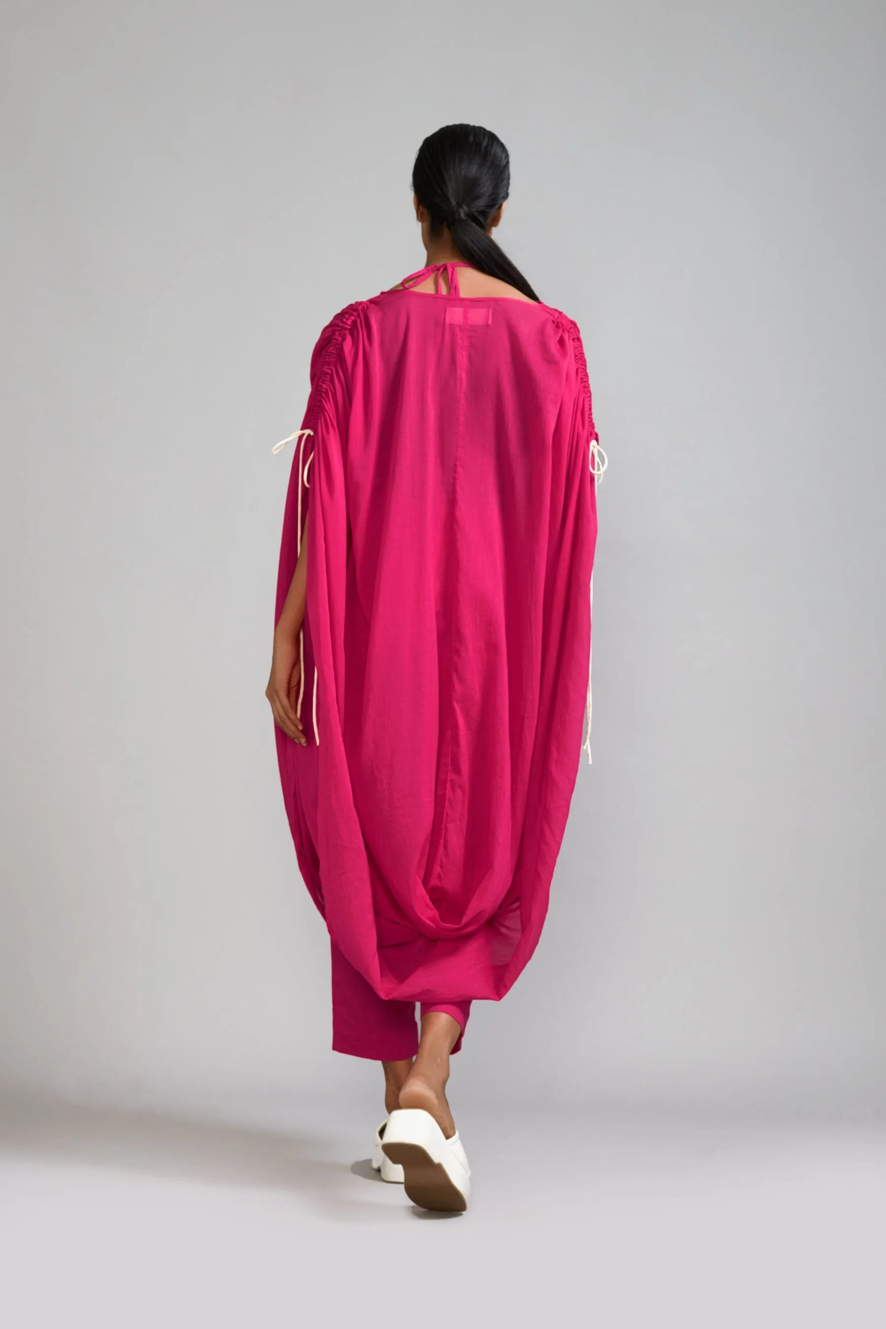 Pink Gathered Cowl Tunic (Ready to Ship)