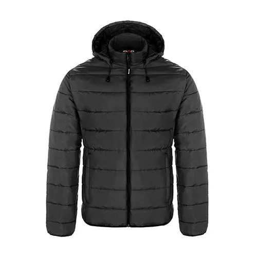 Puffy jacket with detachable hood