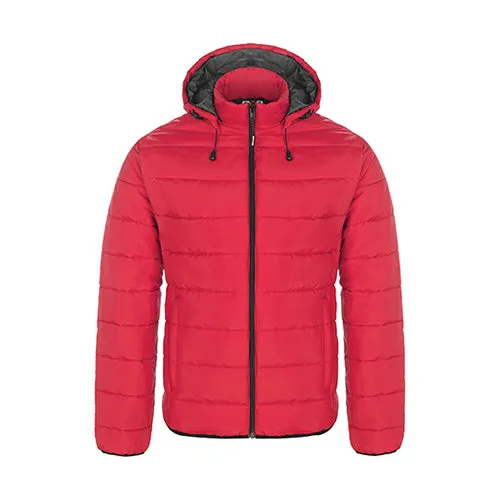 Puffy jacket with detachable hood