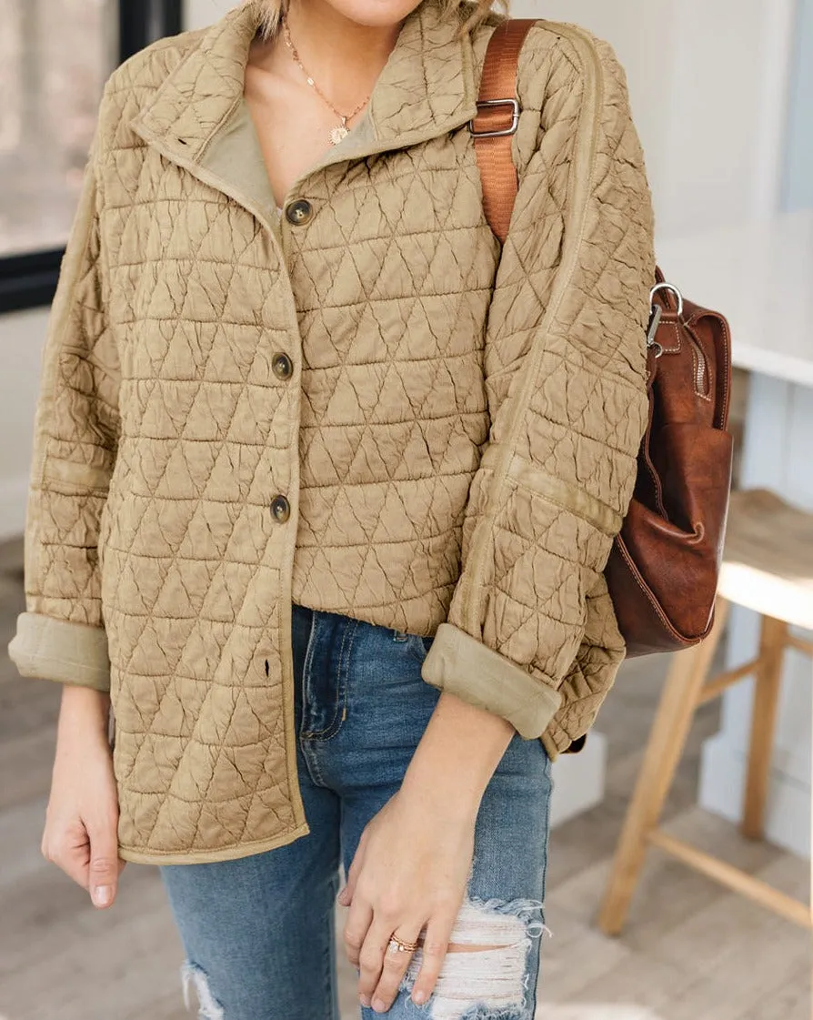 Quilted Button Front Jacket