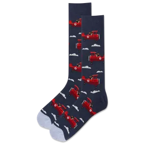 "Aviator Pup" Cotton Dress Crew Socks by Hot Sox - Large