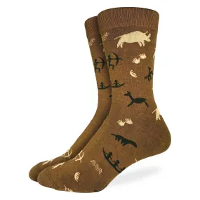 "Cave Paintings" Crew Socks by Good Luck Sock - Large