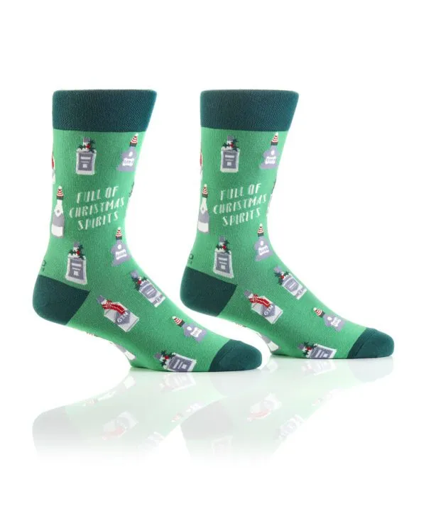 "Christmas Spirits" Cotton Dress Crew Socks by YO Sox - Large