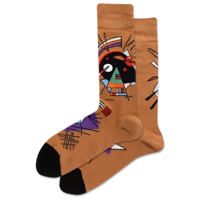 "KANDINSKY'S BLACK AND VIOLET  " Crew Socks by Hot Sox - Large