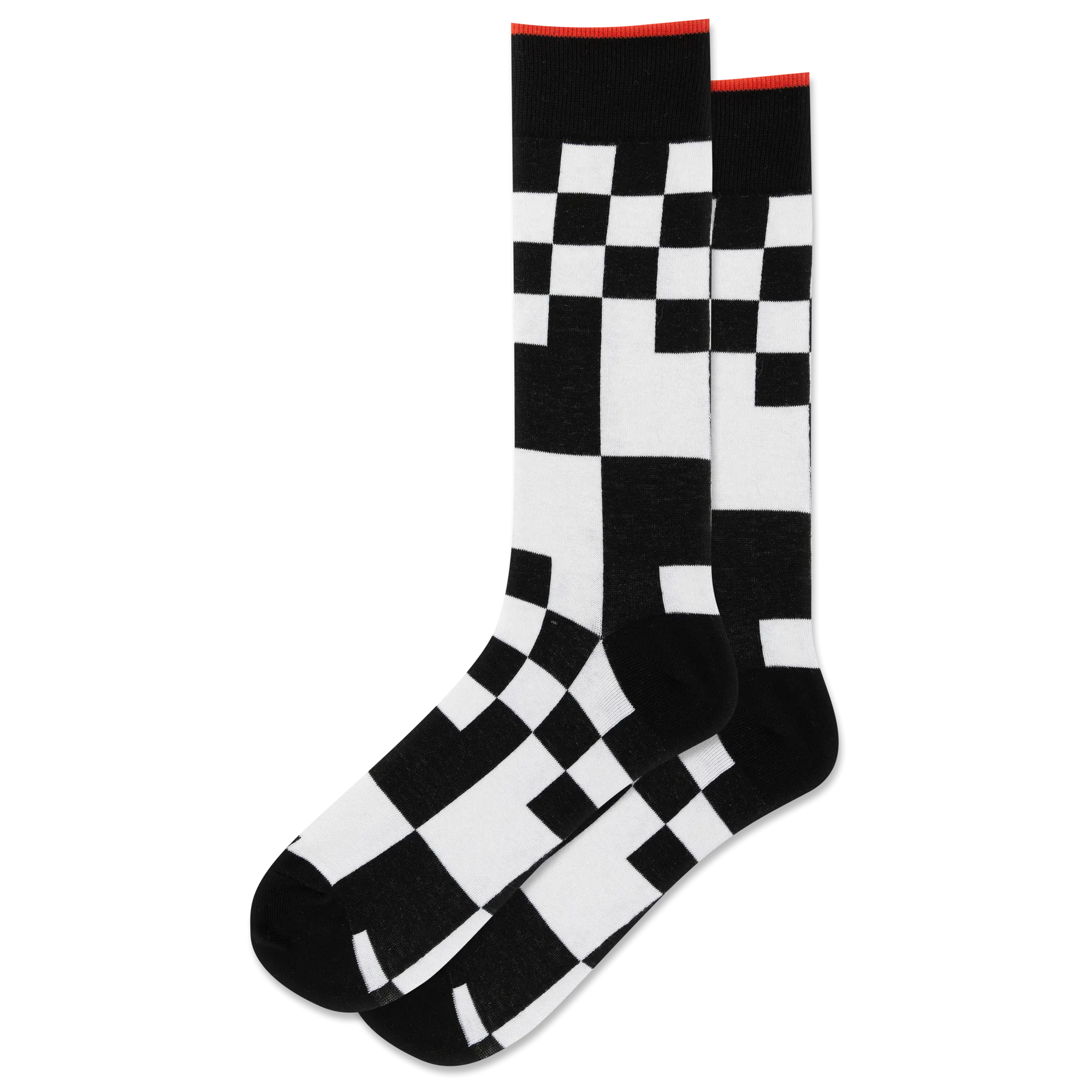 "Mixed Grid" Cotton Crew Socks by Hot Sox - Large