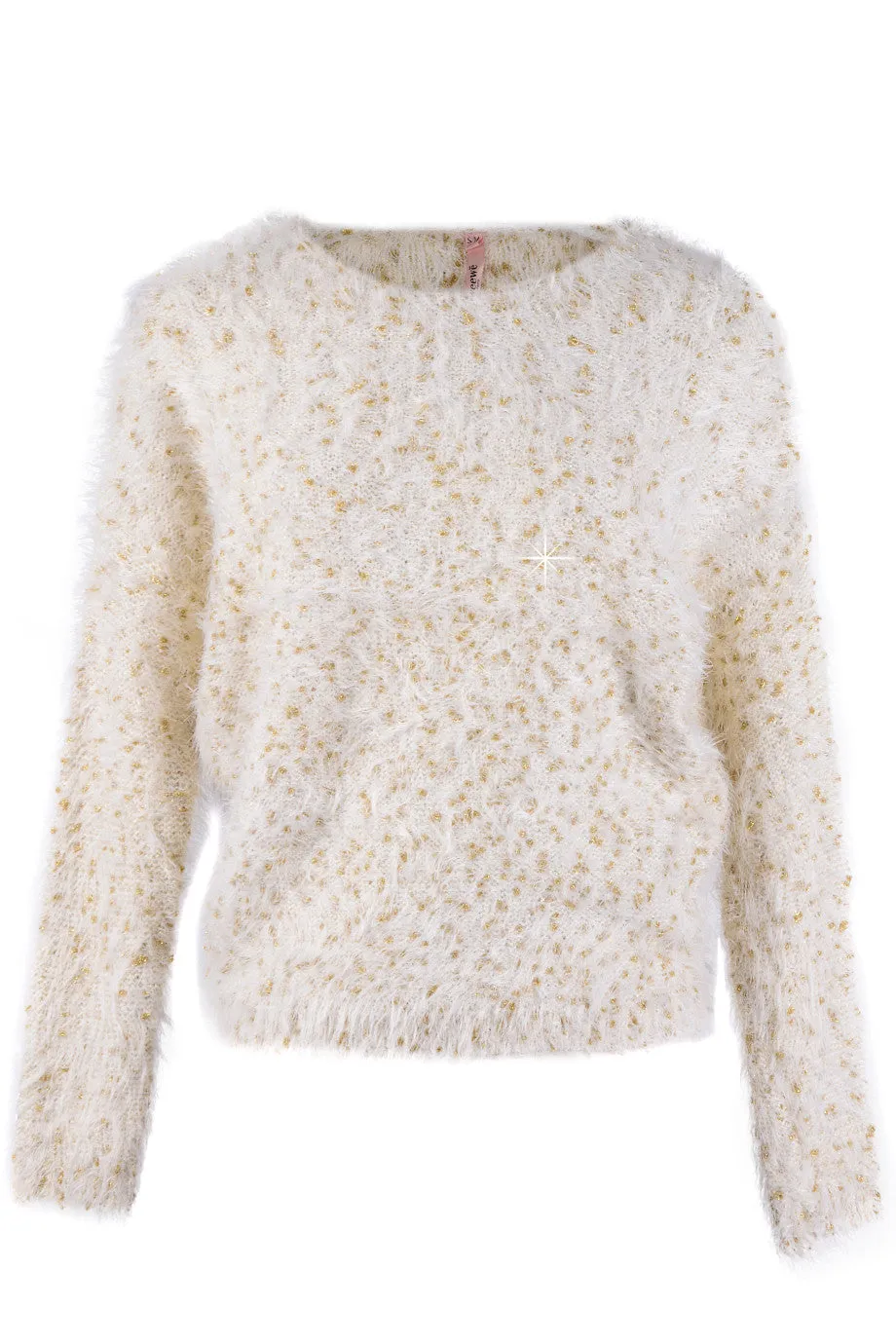 ROSEMARY Beige Gold Fluffy Jumper