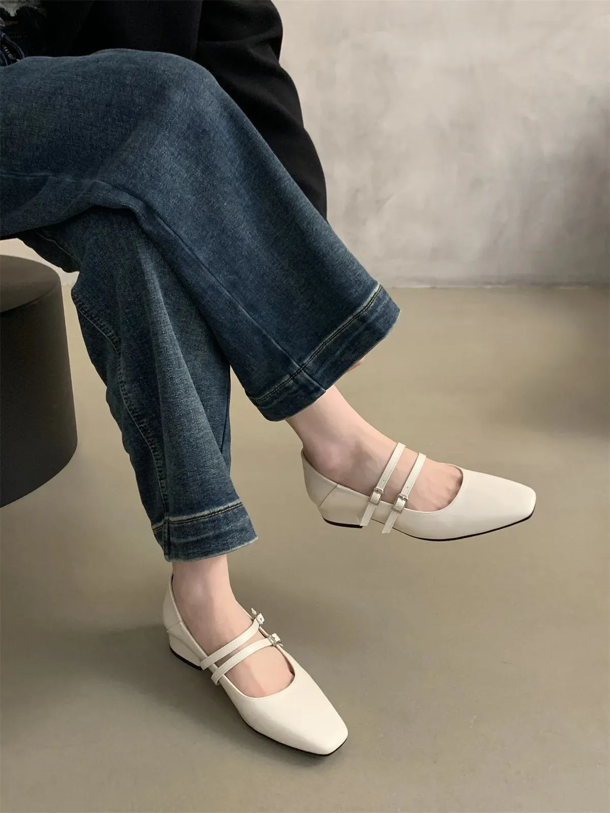 Silver Pumps Women's Spring and Autumn New Korean Version French Temperament Gentle Commuter Block Heel Mary Jane Shoes black