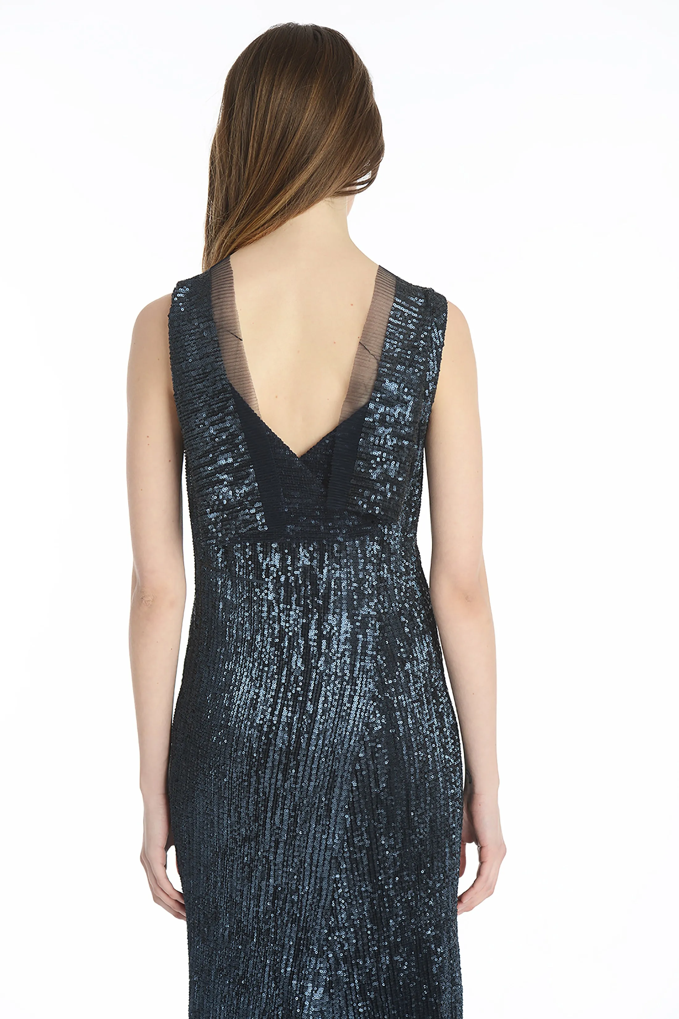 Slinky sequins bodycon cocktail gown