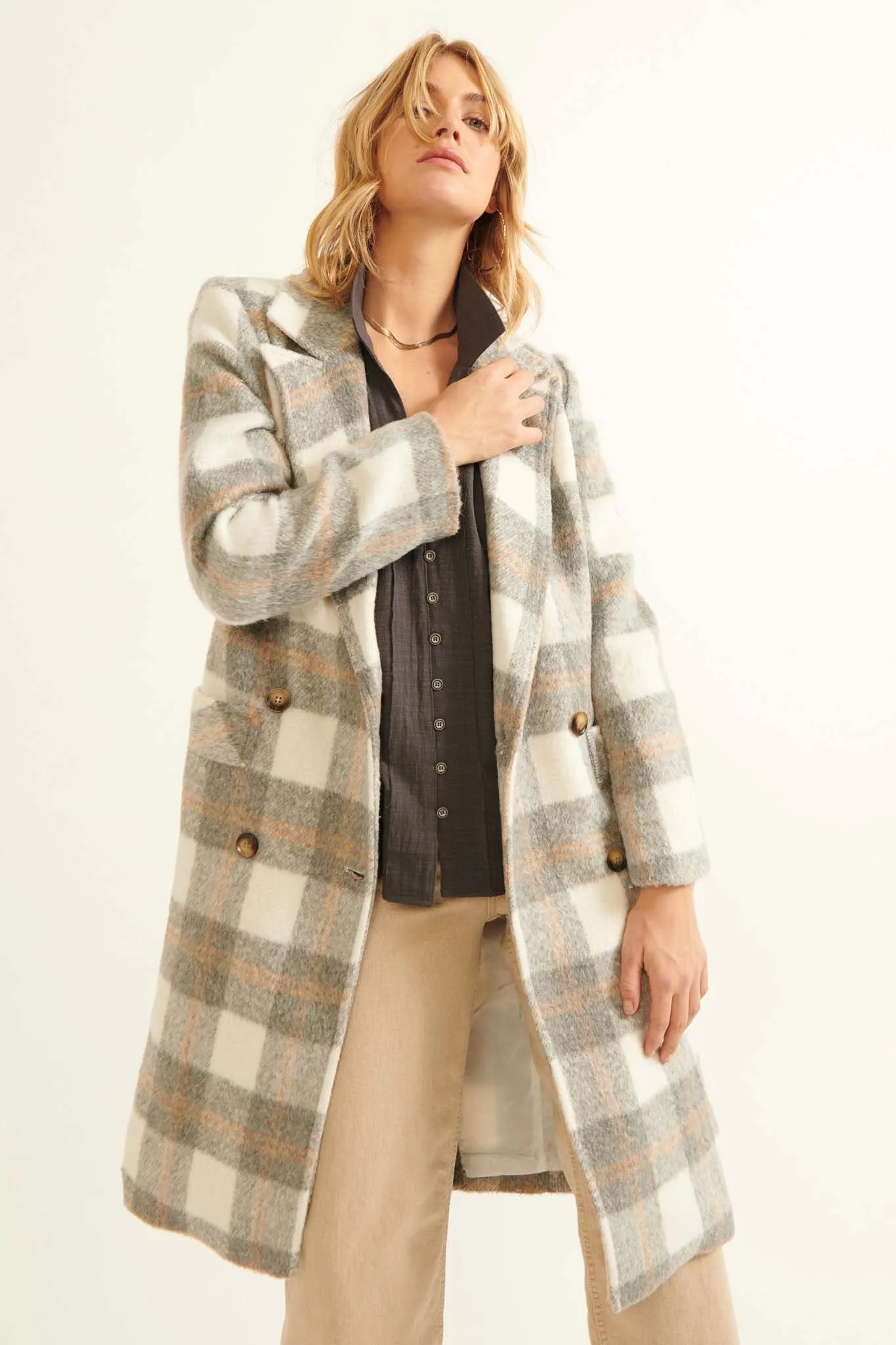 Snowy Creek Wool-Blend Plaid Overcoat