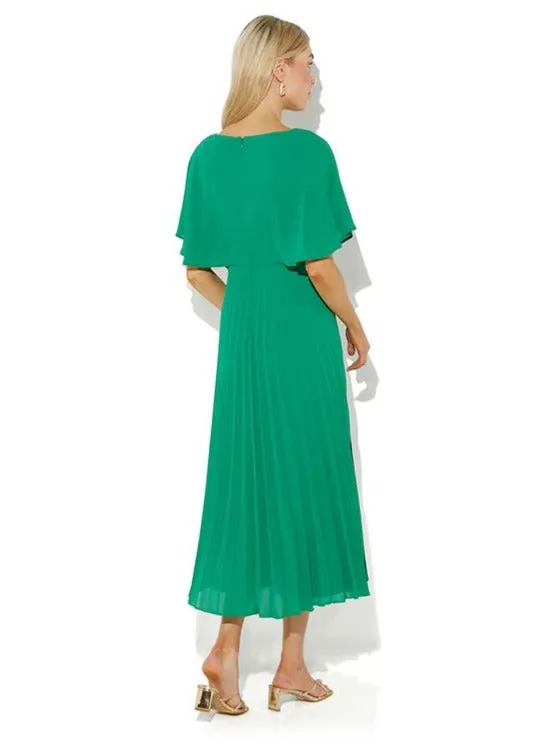 Solana Emerald Pleated Dress