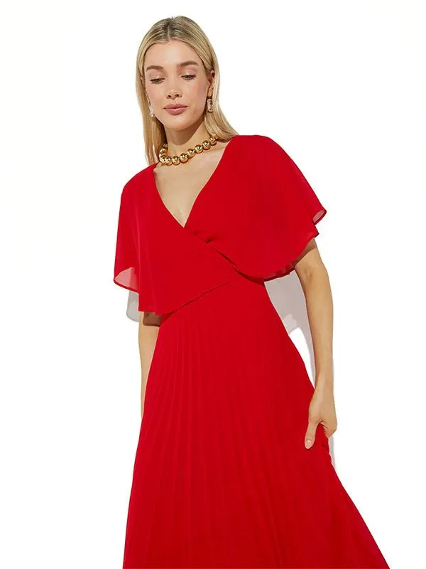 Solana Red Pleated Dress