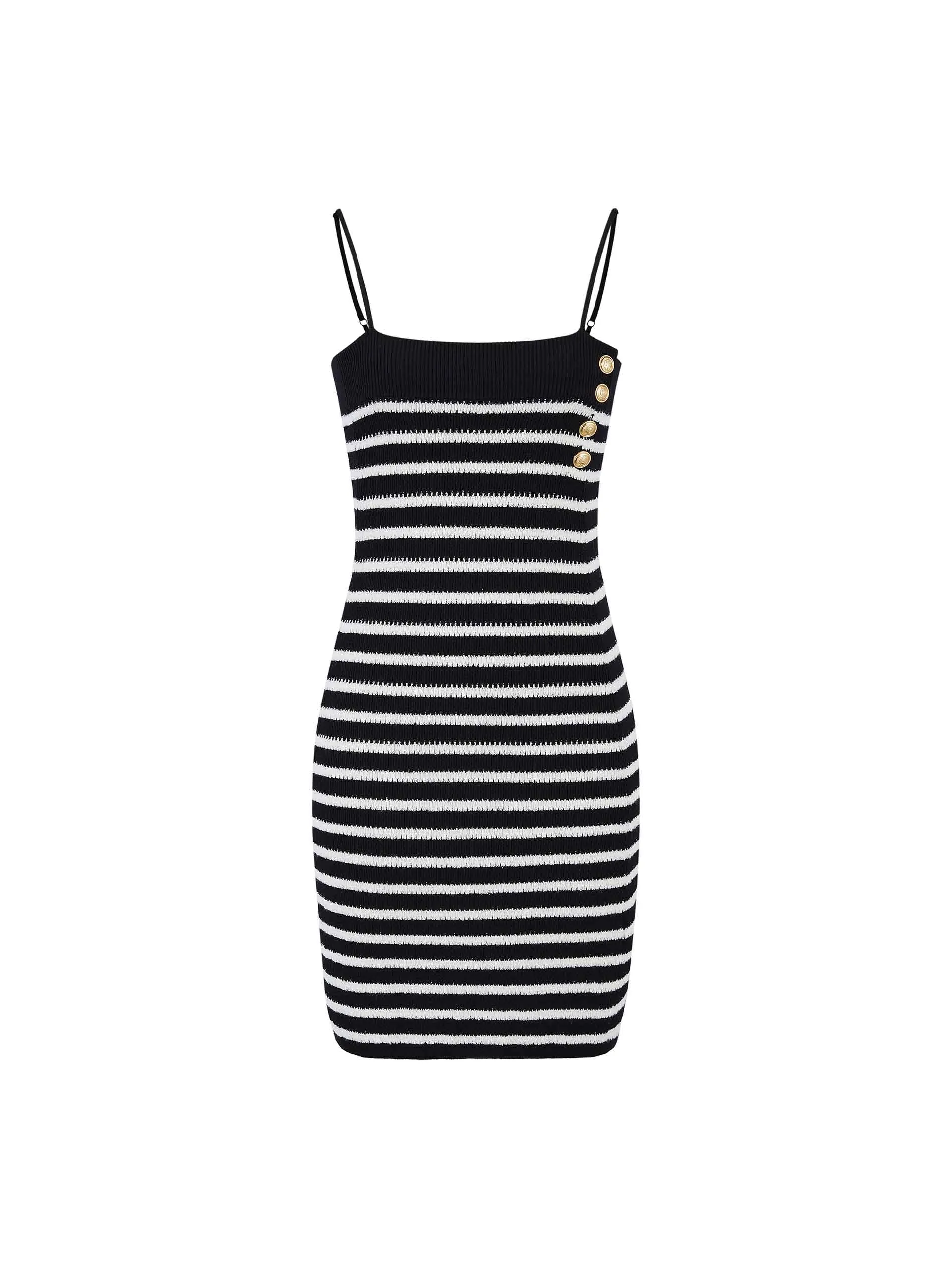 Striped Straps Mini Dress