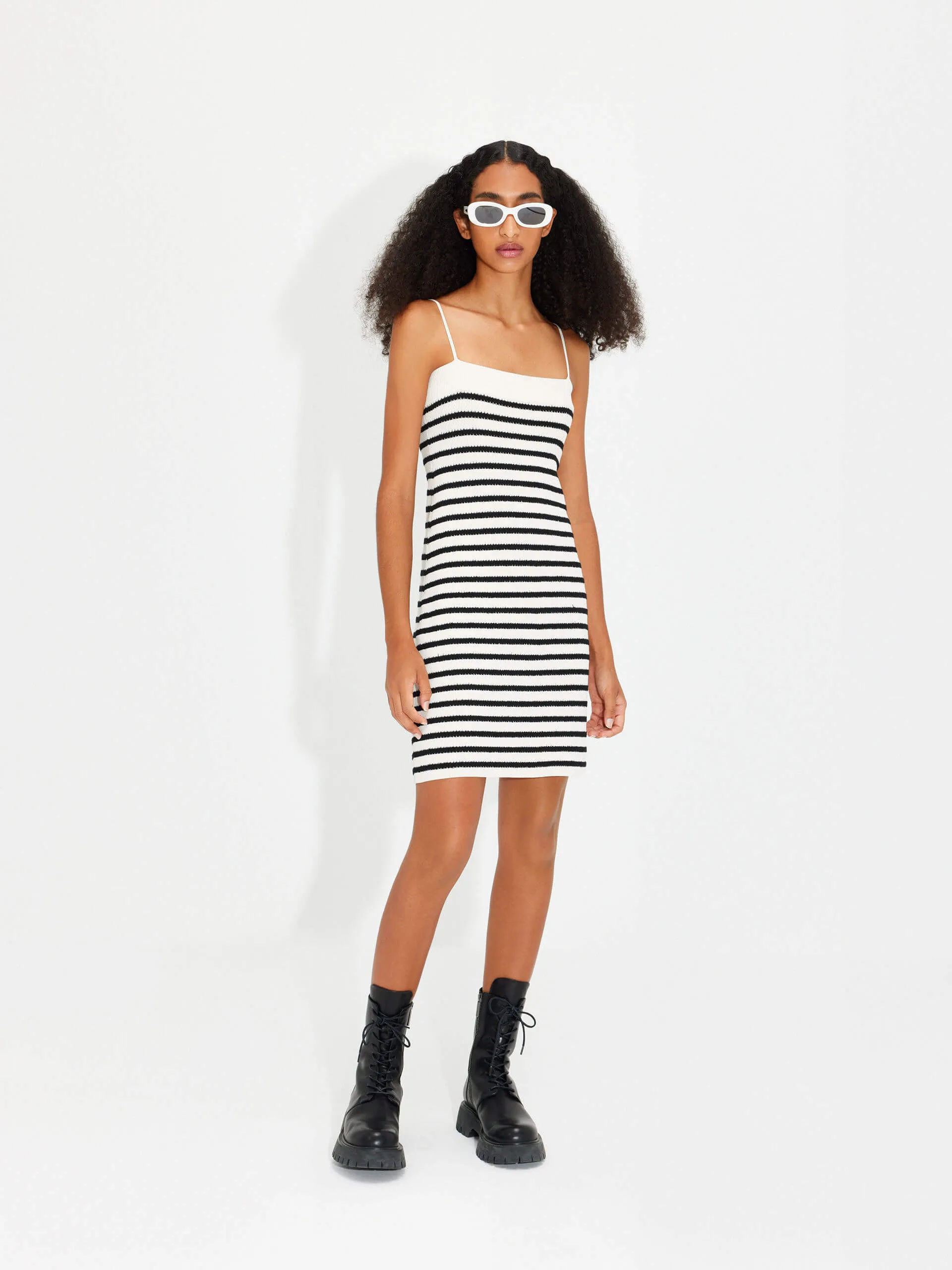 Striped Straps Mini Dress