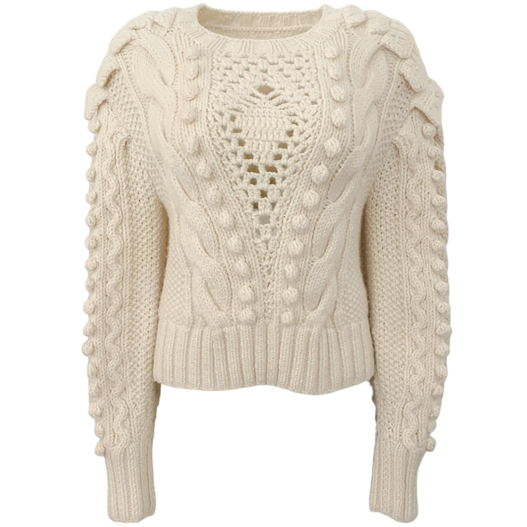 Ulla Johnson Ivory Wool Long Sleeve Sweater