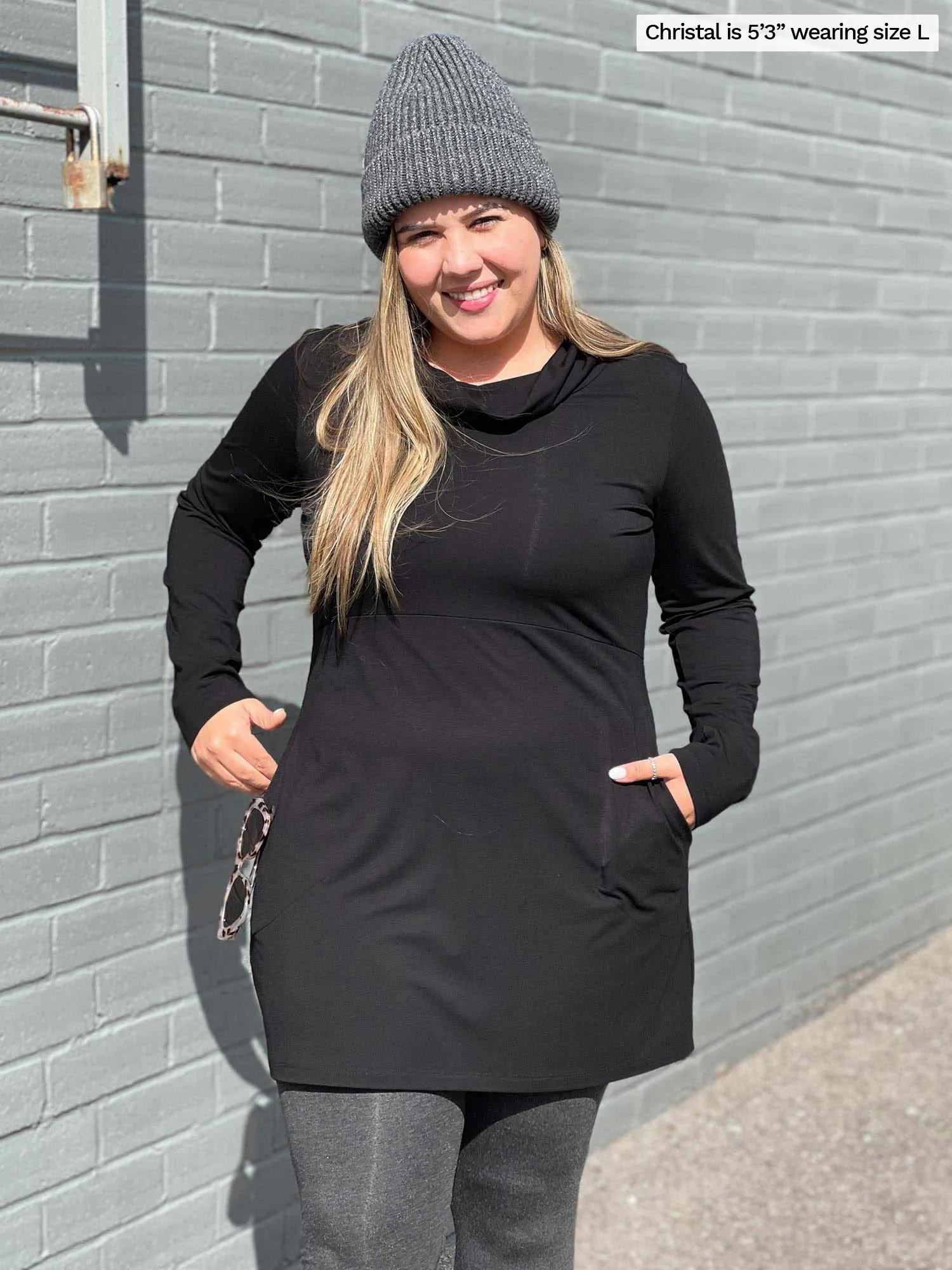 Vienna cowl neck pocket tunic - FINAL SALE