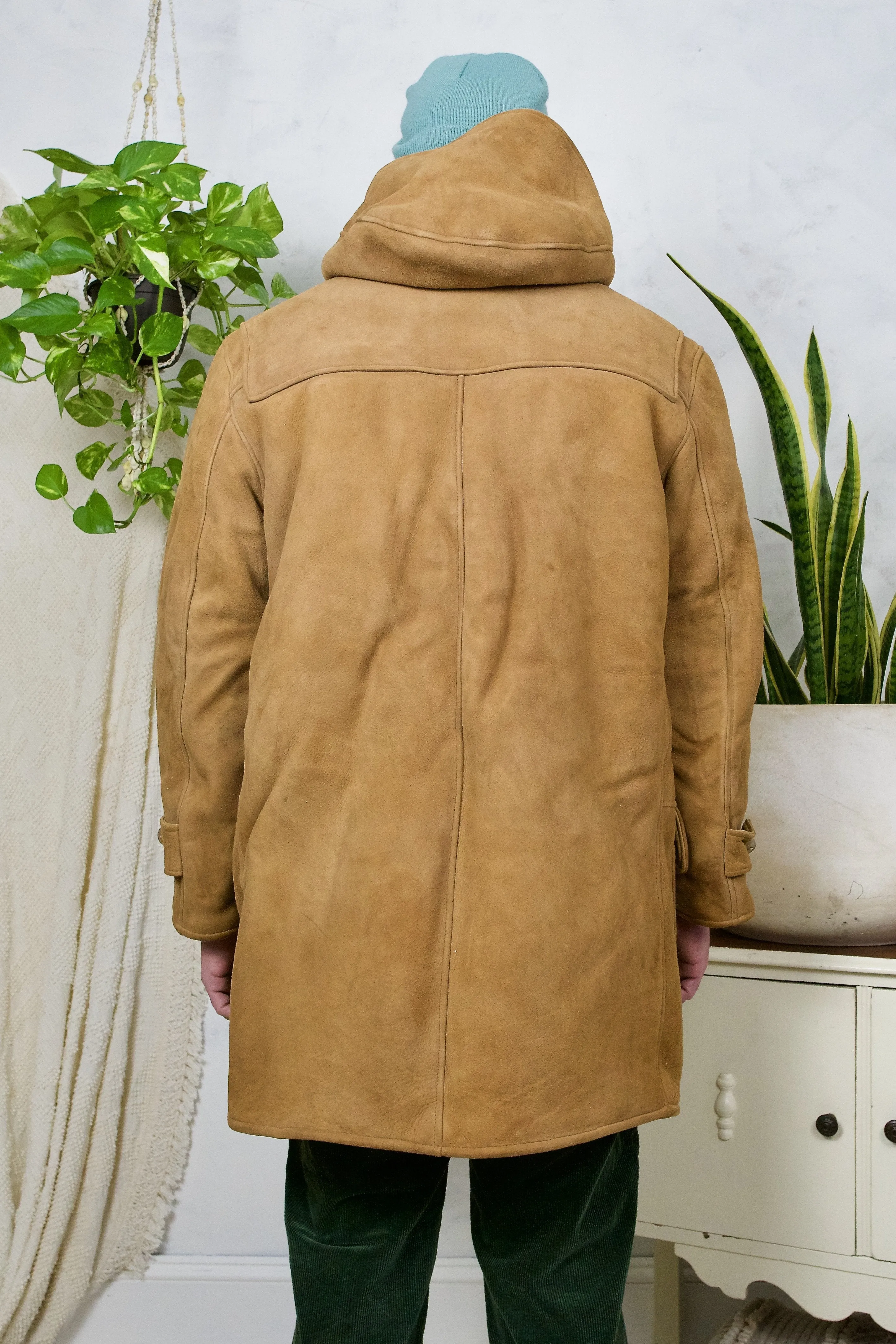 Vintage Sheepskin Shearling Duffle Coat