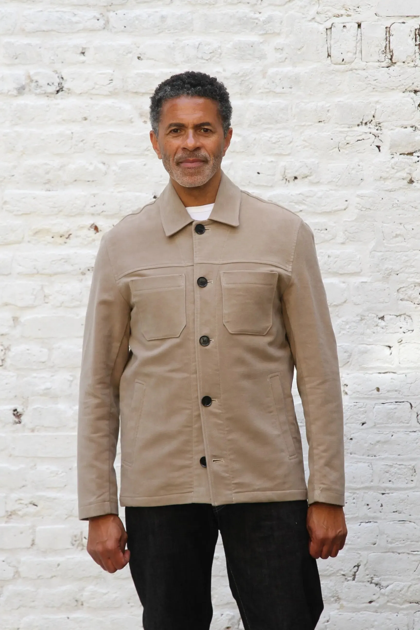 Wilkes Casual Shacket - Beige Moleskin