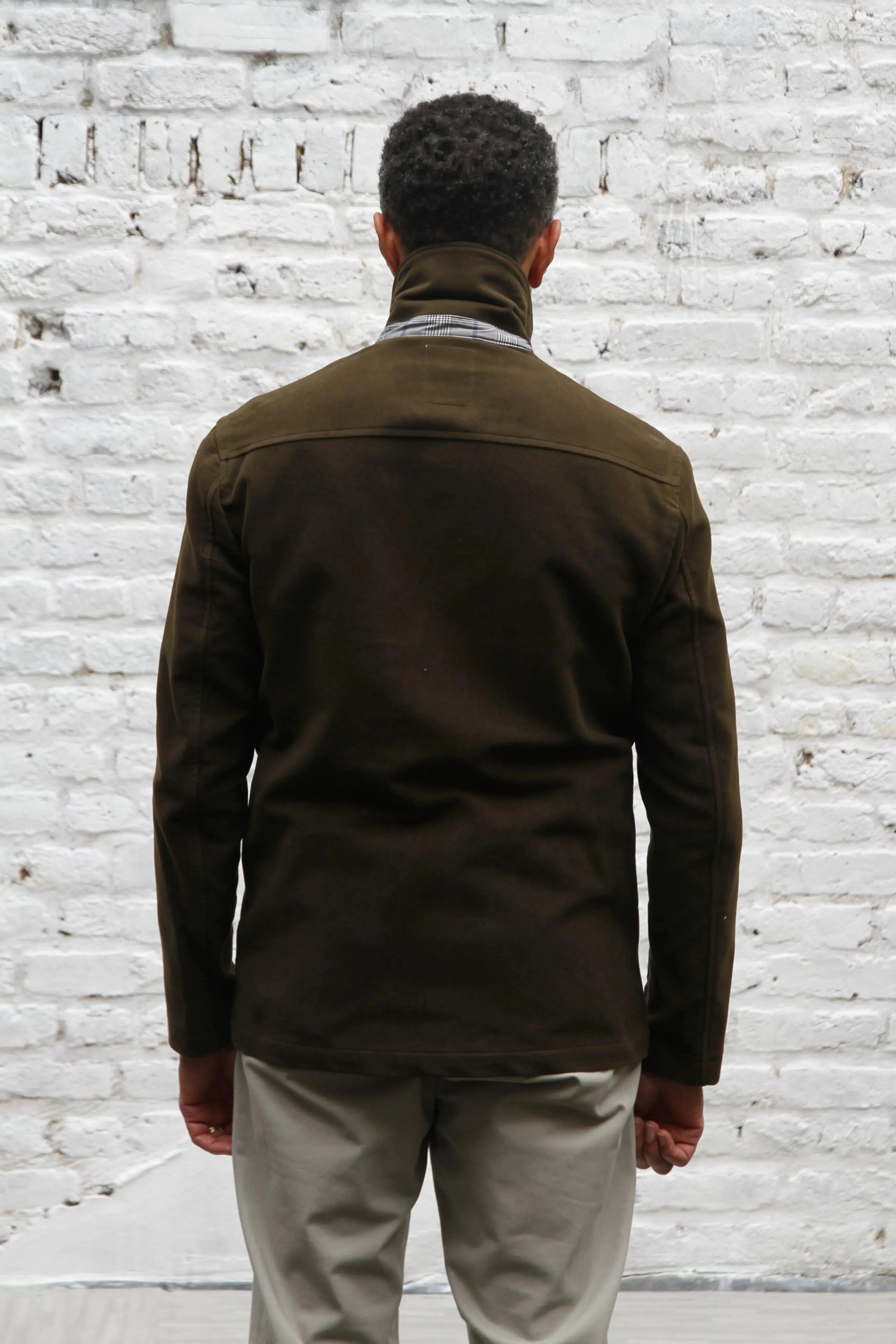 Wilkes Casual Shacket - Olive Moleskin