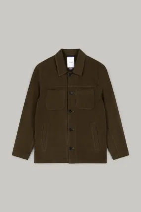 Wilkes Casual Shacket - Olive Moleskin