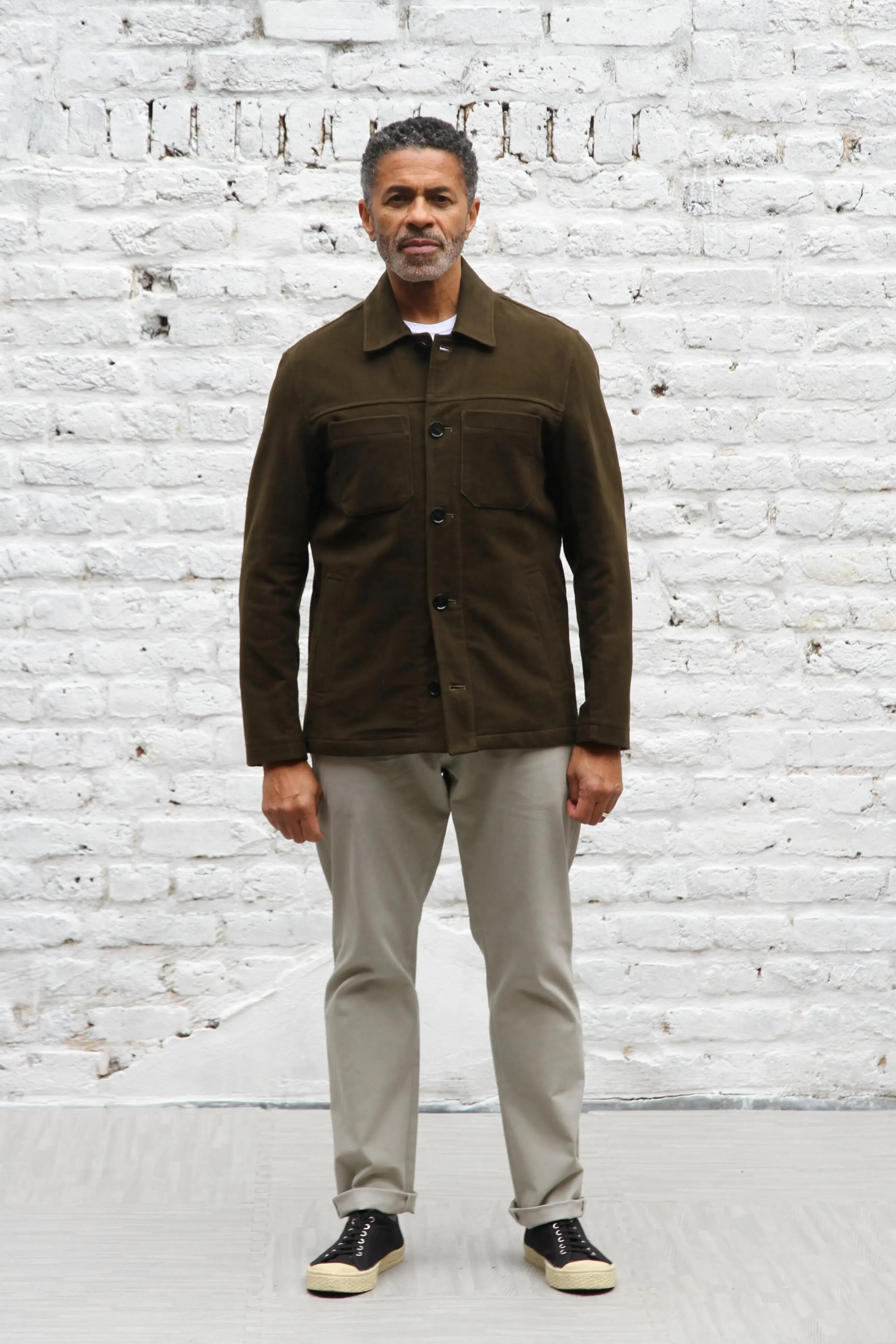 Wilkes Casual Shacket - Olive Moleskin