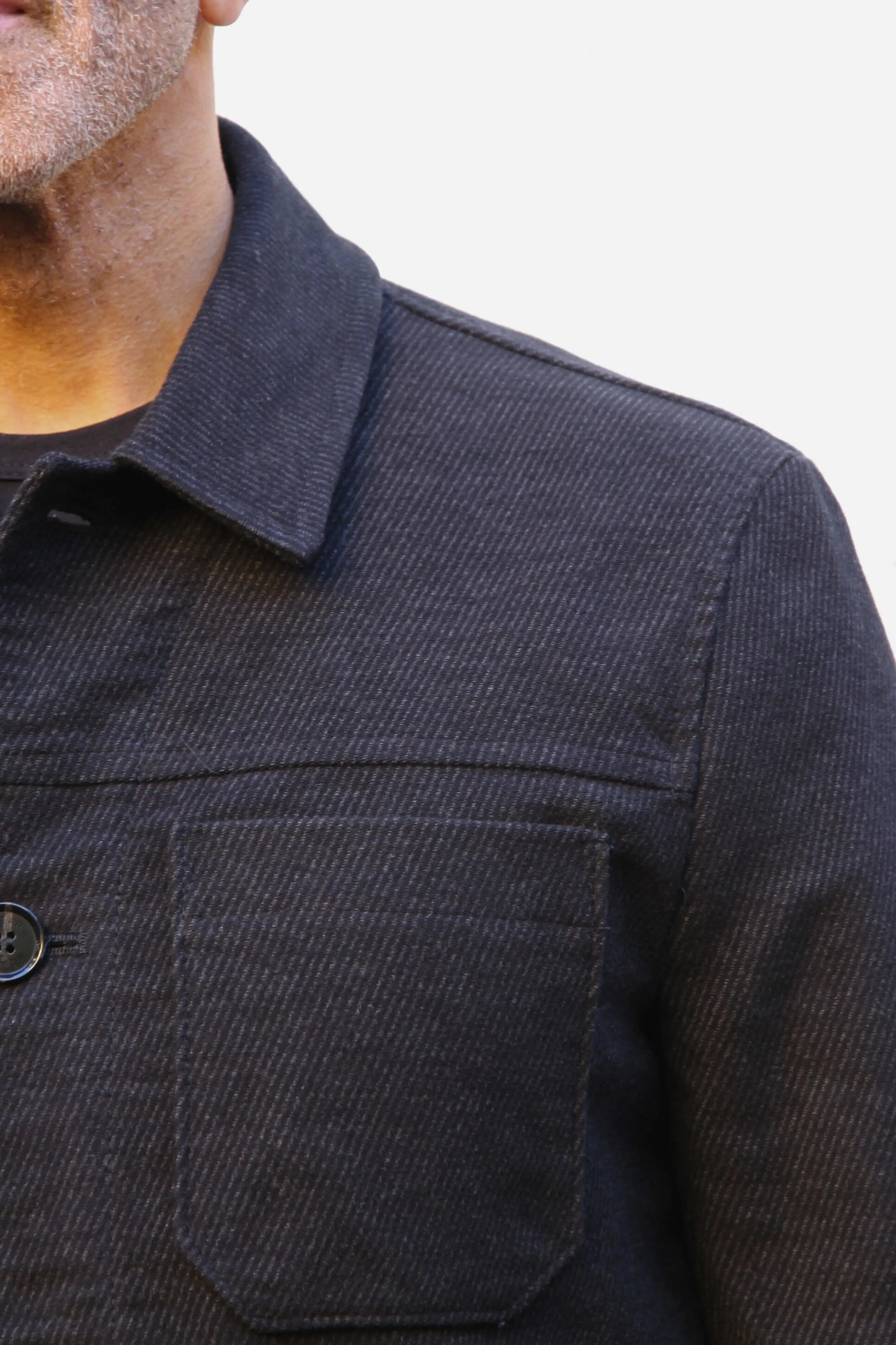 Wilkes Shacket - Charcoal Twill Moleskin