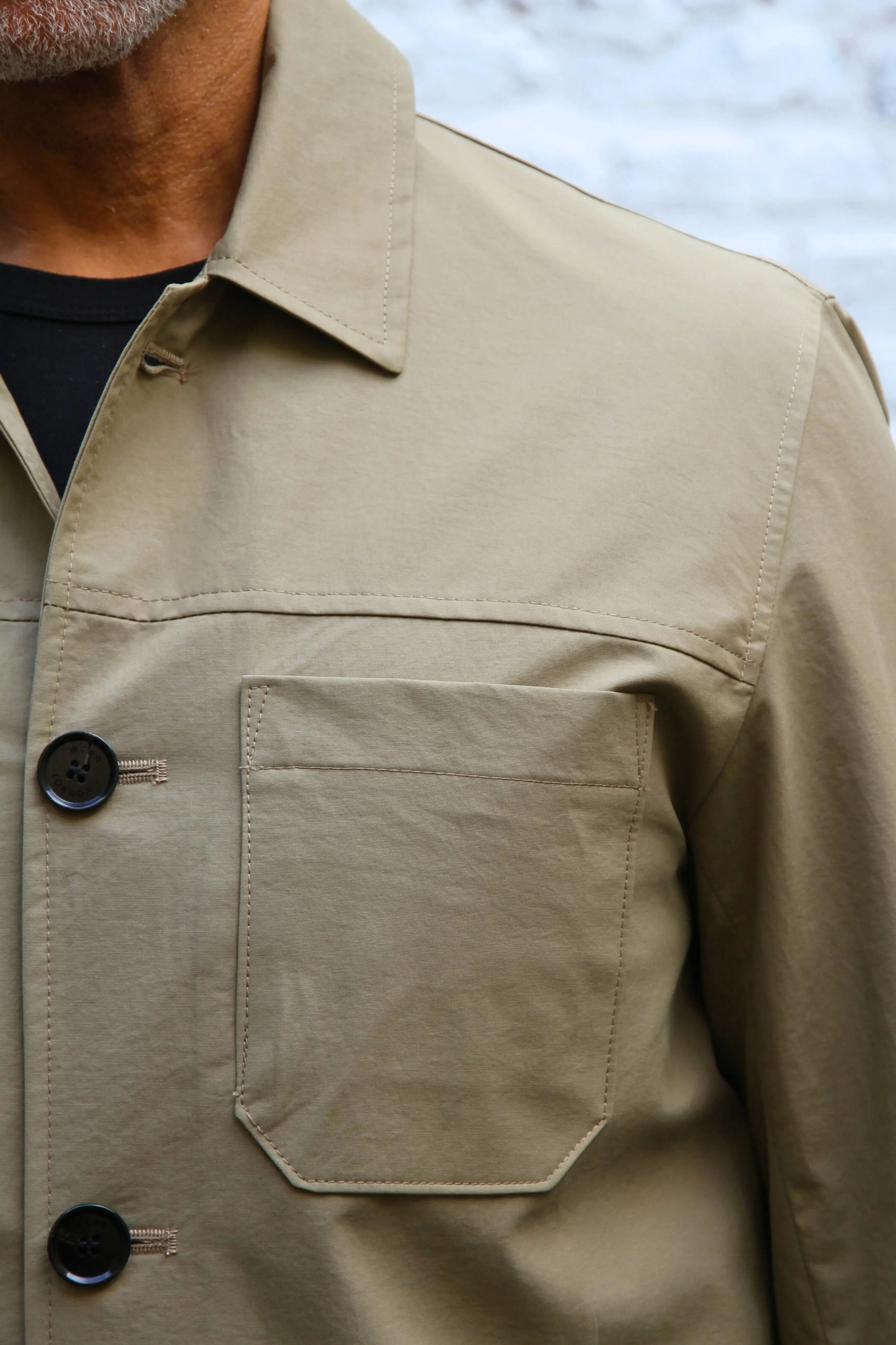 Wilkes Shacket - French Stone Cotton