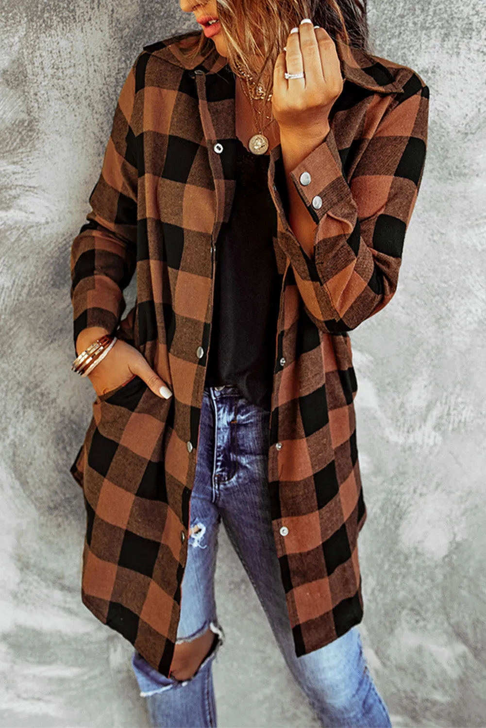 willow plaid shirt coat